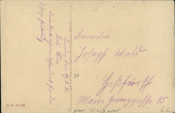 Postcard Rheingold, Richard Wagner, opera scene