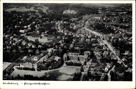 PC Bückeburg in the district of Schaumburg, total view of the village, aerial photograph