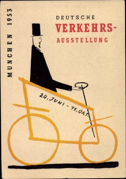 Artist PC Munich Bavaria, German traffic exhibition 1953, automobile