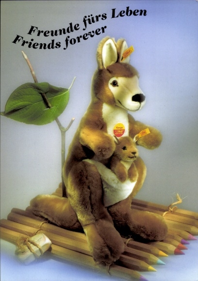 Postcard Steiff cuddly toys, advertising, kangaroo