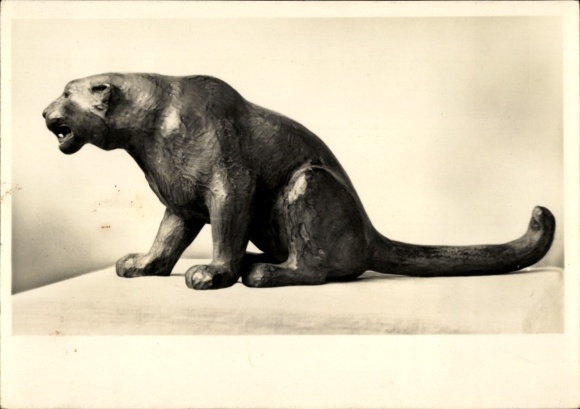 Postcard sculpture by Prof. Hans Haffenrichter, snow leopard
