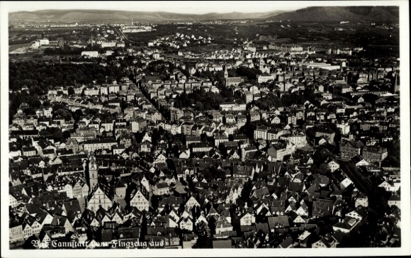 Postcard Bad Cannstatt Stuttgart in Württemberg, Rosenstein Castle, aerial photograph