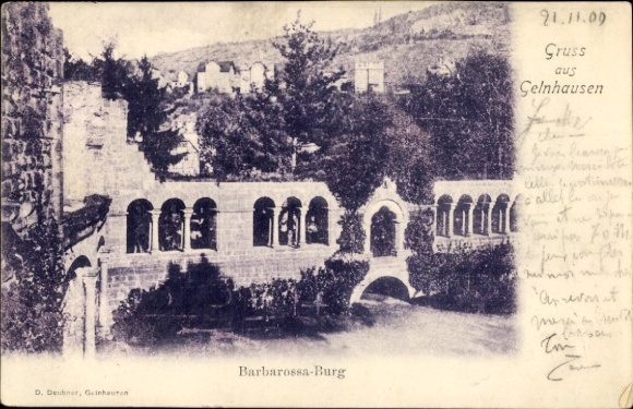 Postcard Gelnhausen in Hessen, Barbarossa Castle