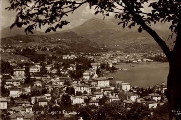Ansichtkaart Lugano Paradiso Kanton Ticino, panorama