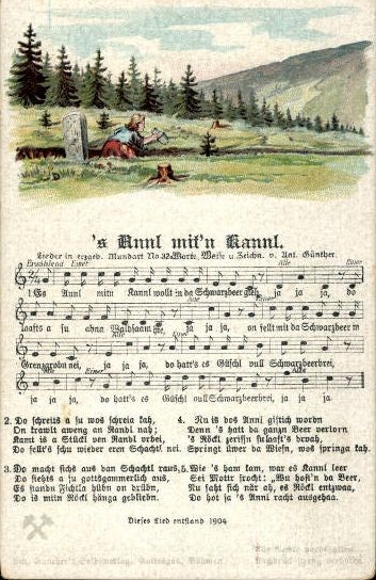 30 song cards, Anton Günther