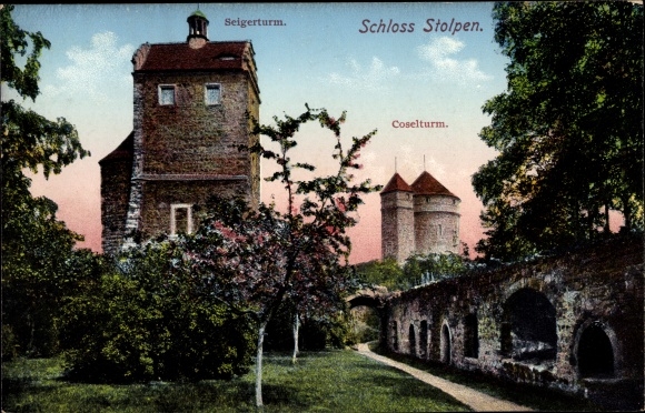 Ak Stolpen in Saksen, Seiger en Cosel toren, kasteel