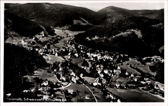 Postcard Bad Herrenalb in the Black Forest, aerial photograph