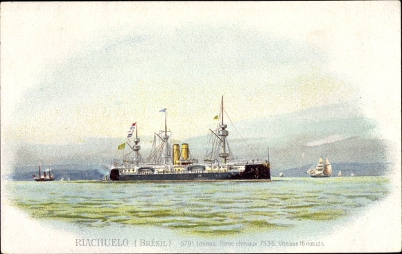 Chromo-Litho Brazilian warship, Riachuelo