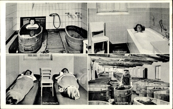 Postcard Bad Senkelteich Valdorf Vlotho in Westphalia, mud bath, sulphur bath, bathing cell, mud kitchen