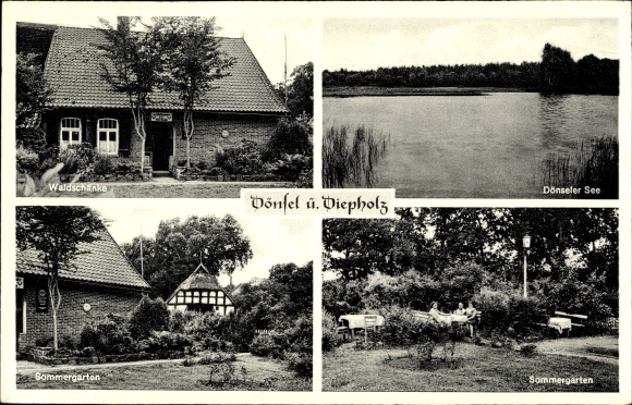 Ak Dönsel Dickel in de wijk Diepholz, bosherberg van Heinrich Dönselmann, tuin, Dönseler See