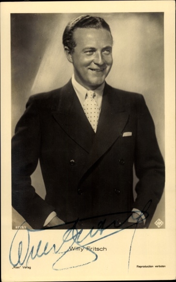 Ak Schauspieler Willy Fritsch, Ross Verlag 6179 1, UFA Film, Autogramm