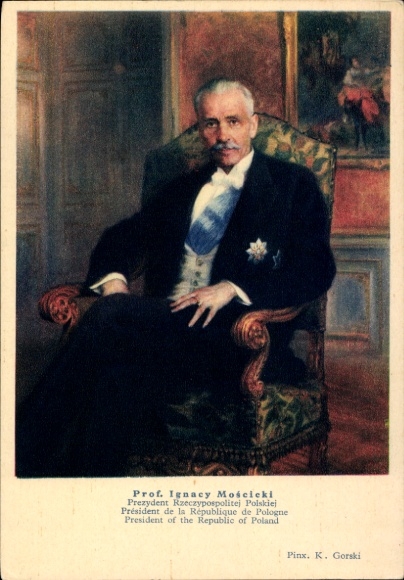 Postcard Former President of the Republic of Poland Ignacy Mościcki, portrait