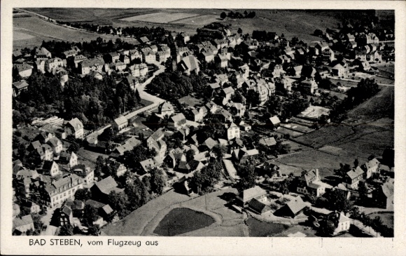 Postcard Bad Steben in Upper Franconia, aerial photograph