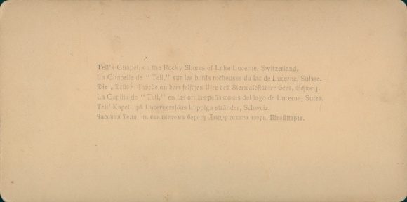 Stereo photo canton Uri, Tellskapelle at Lake Lucerne