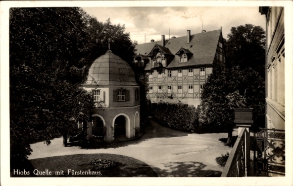 Ak Thermalbad Wiesenbad im Erzgebirge, Hiobsquelle mit Fürstenhaus