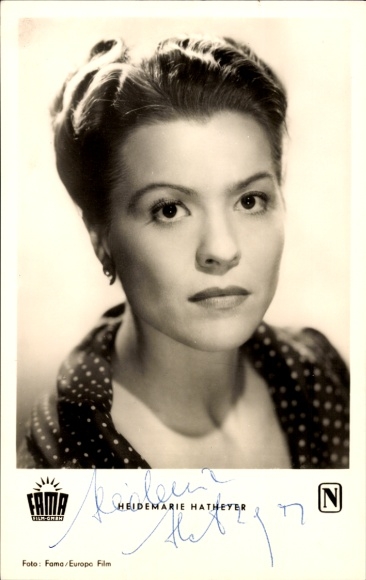 KP aktorka Heidemarie Hatheyer, portret, autograf, dr. Hol
