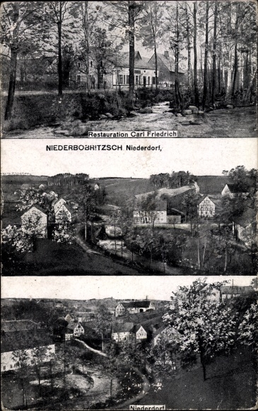 Ak Niederbobritzsch Bobritzsch Hilbersdorf im Erzgebirge, Ansicht Niederdorf, Restaurant C.Friedrich
