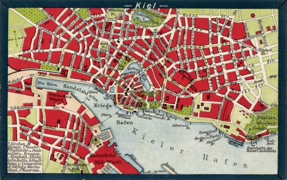 Mapa miasta KP Kiel, port w Kilonii