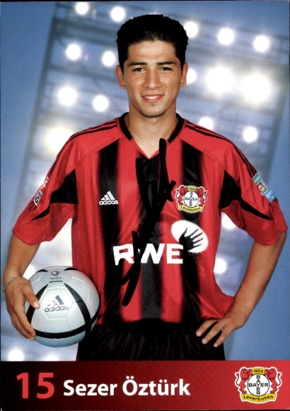Autogrammkarte Fußballer Sezer Öztürk, Bayer 04 Leverkusen, Autogramm