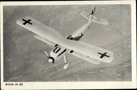 Postcard Arado Ar 68 single-seater fighter, Luftwaffe