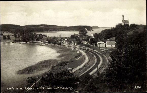 Ansichtkaart Lietzow op Rügen, uitzicht vanaf de Schlossberg
