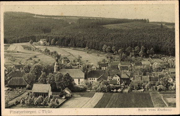 Postcard Finsterbergen Friedrichroda in the Thuringian Forest, view from the Kurhaus