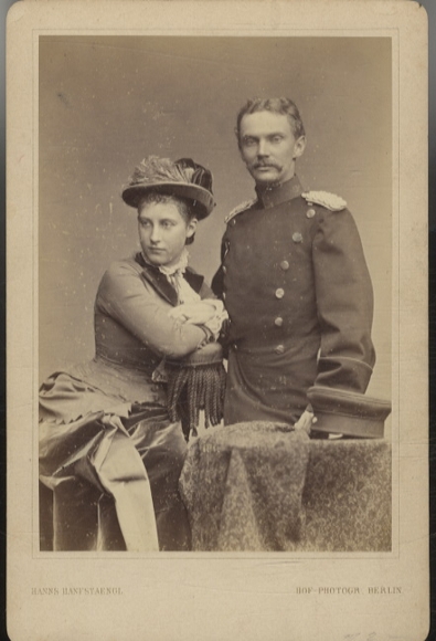 Cabinet photo of Hereditary Prince Bernhard III of Saxe-Meiningen with Princess Charlotte of Prussia