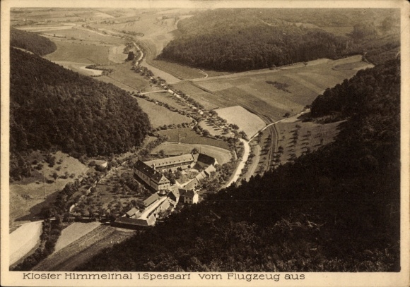 Postcard Elsenfeld am Main Lower Franconia, Himmelthal Monastery, aerial photograph