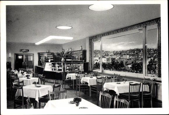 Postcard Stuttgart, Höhenrestaurant in the Union department store, Königstrasse 27/29