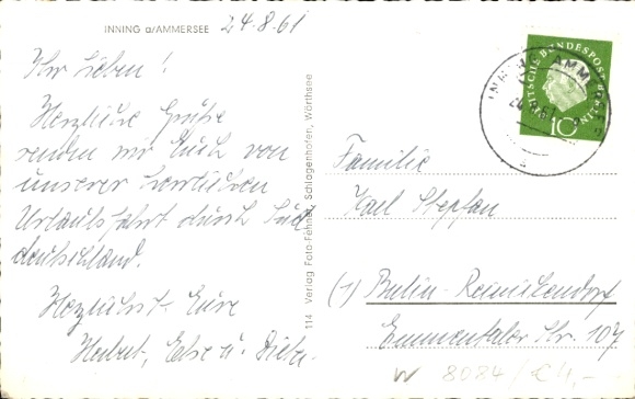 Postcard Inning am Ammersee Upper Bavaria, Inging am Ammersee, Kellerberg