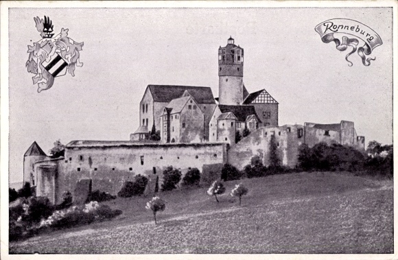 Postcard Ronneburg in Hesse, castle, coat of arms
