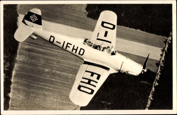 Postcard Arado Ar 96A fighter aircraft on a practice flight, Luftwaffe, Amag 47