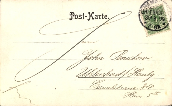 Postcard Hamburg Nord Uhlenhorst, ferry house seen from Bellevue