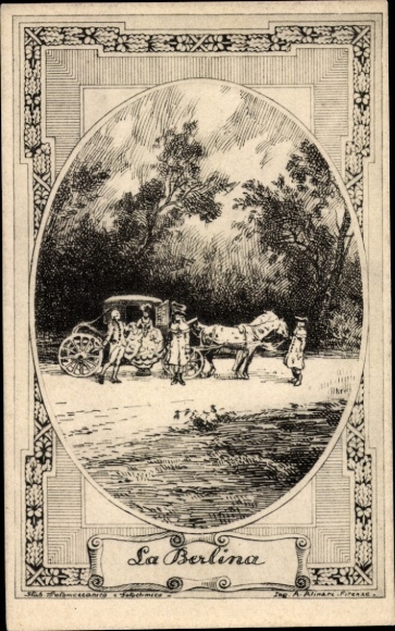 Passepartout Ak Kutsche, Pferd, Straße