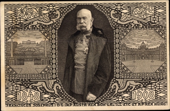 Ganzsachen Ak Kaiser Franz Joseph I., Portrait, Jubiläum 1908