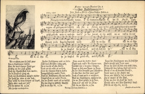 Song Postcard Soph, Hans, Erzgebirge dialect no. 5, The Rudtail