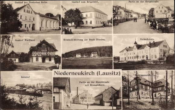 Postcard Oberneukirch Neukirch in Lusatia, inn for the German oak, for the inheritance court, forest house