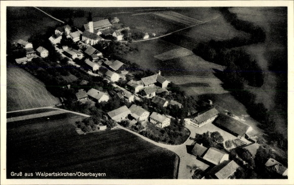 Ak Walpertskirchen Oberbayern, Fliegeraufnahme