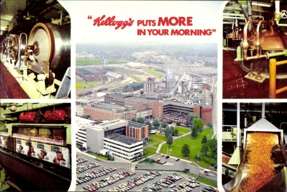 Ak Battle Creek Michigan USA, Kellogg Company, luchtfoto, interieur, productie