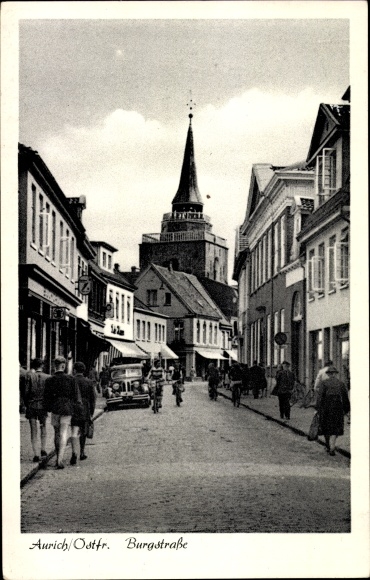 Postcard Aurich in Ostfriesland, Burgstrasse