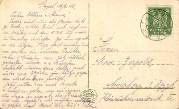 Postcard Nagel in the Fichtelgebirge Upper Franconia, panoramic view of Nagel, Kösseine in the background, De...