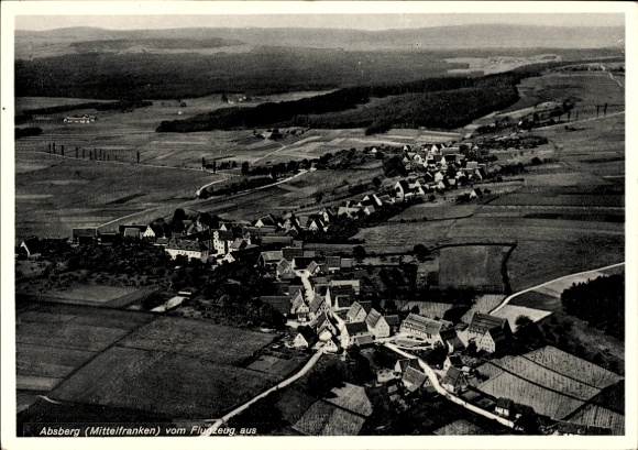 Postcard Absberg in Middle Franconia, aerial photograph