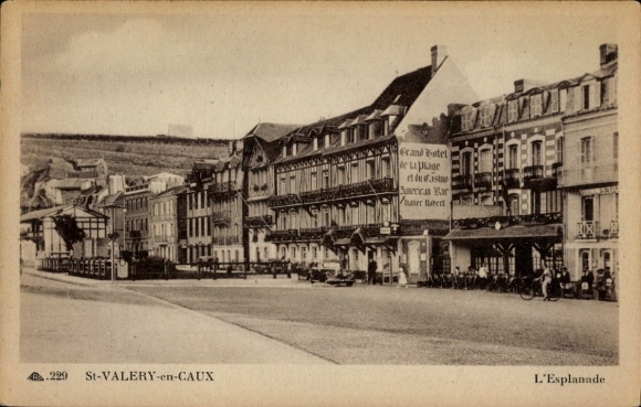 Ak Saint Valery en Caux Seine Maritime, L'Esplanade