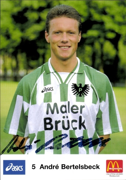 Autogrammkarte Fußballer André Bertelsbeck, Preußen Münster, Autogramm