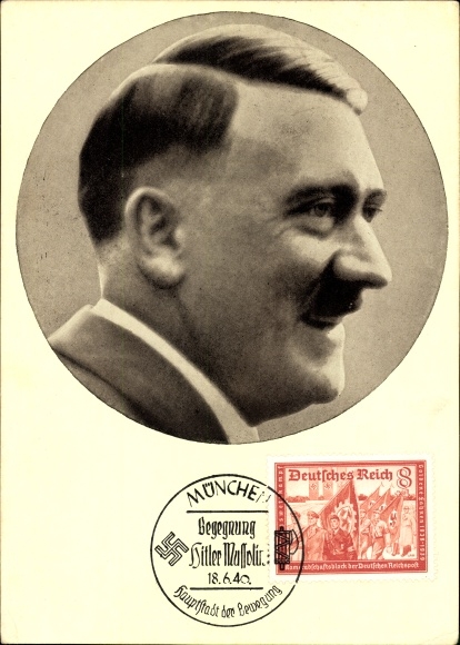 Postcard Führer and Reich Chancellor Adolf Hitler, portrait, Men of the Time No. 92