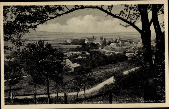 Postcard Dermbach in the Röhn Thuringia, view of the place