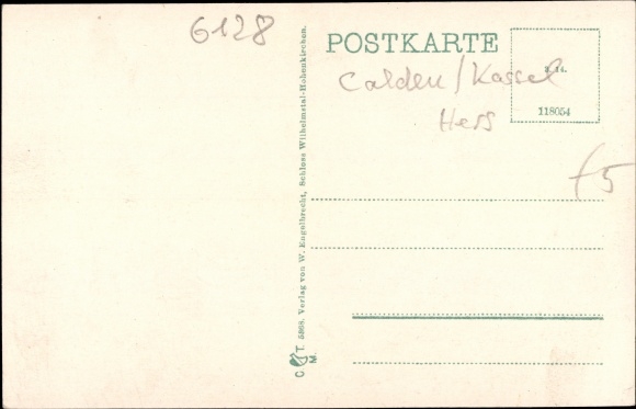 Postcard Calden in Hesse, Wilhelmsthal Castle