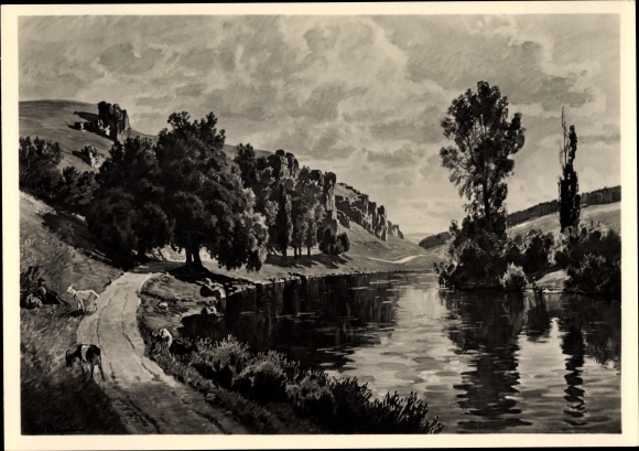 Artist PC Bayerlein, Fritz, from Kallmünz, landscape view, HDK 591
