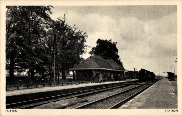 Ansichtkaart Putten Gelderland, treinstation