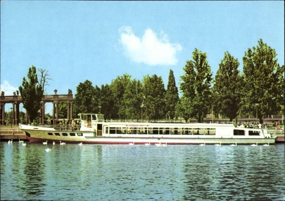 Postcard Potsdam, VEB Verkehrsbetriebe, Weiße Flotte, MS Strandbad Ferch